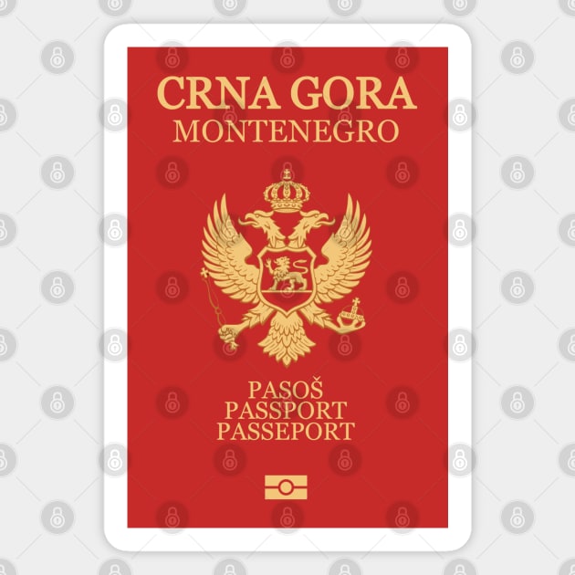 Montenegro passport Magnet by Travellers